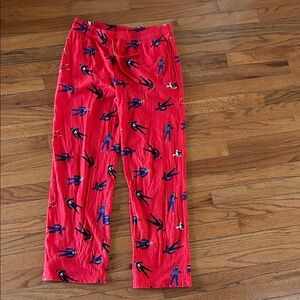 Marvel Red lounge pajama Joggers with Superhero Print wider leg bottom